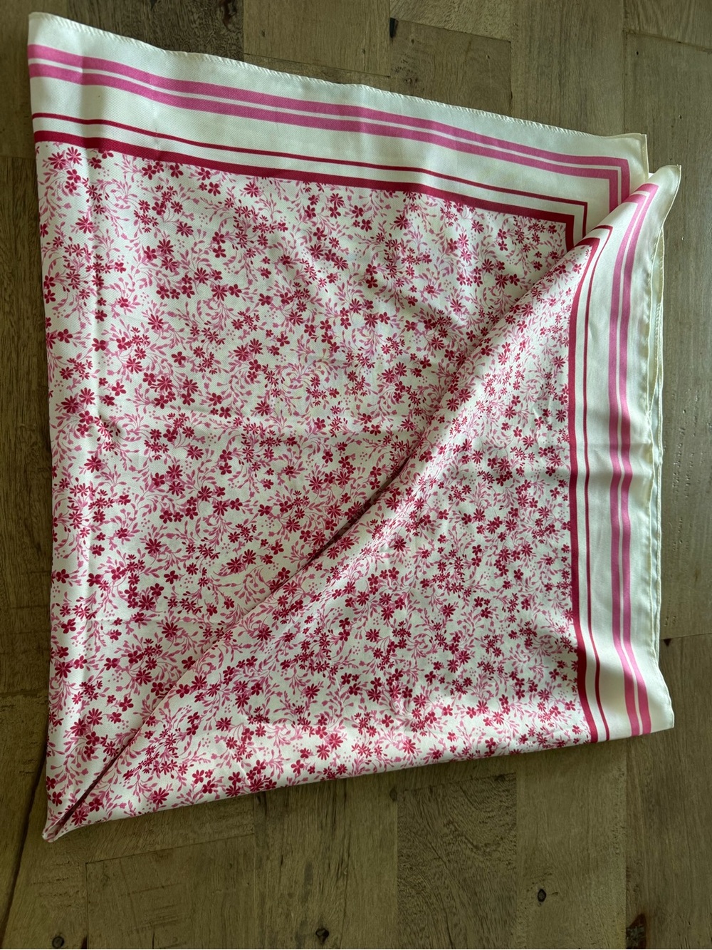 Part Two Namira square floral stripes larger scarf